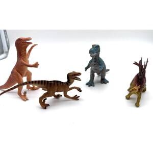 SAFARI LTD. DINOSAUR HARD RUBBER TOY Vintage 90’s LOT Of 4